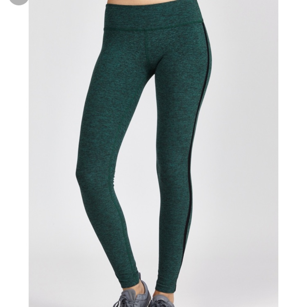 Beyond yoga space dye mesh stripe legging green